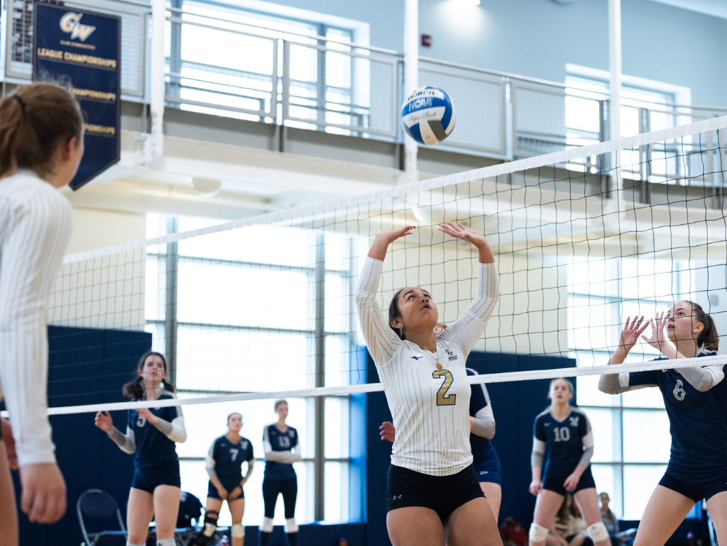 Club Volleyball player setting ball