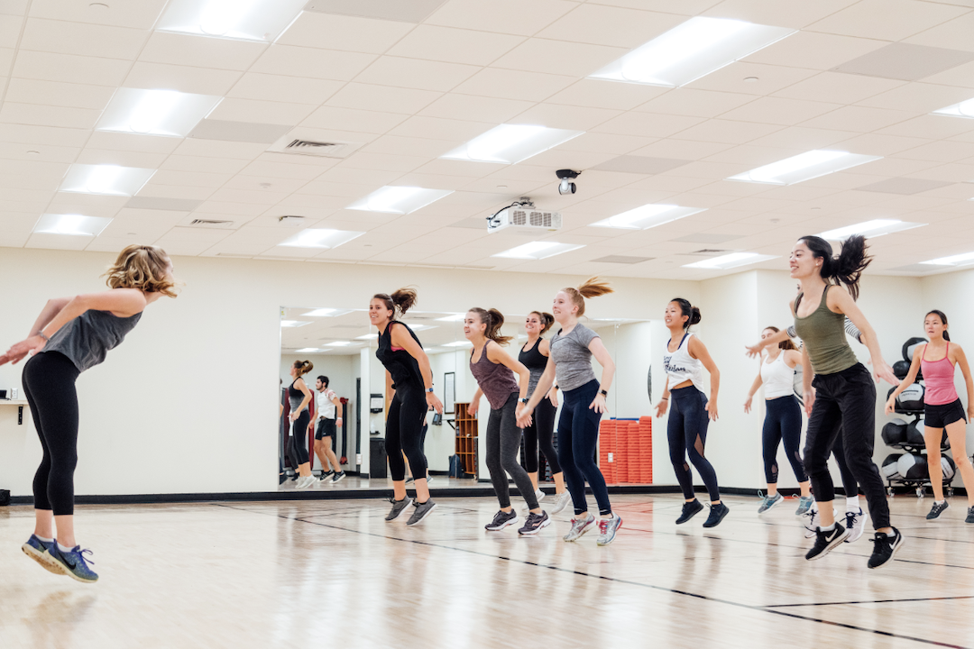 A workout class at Lerner