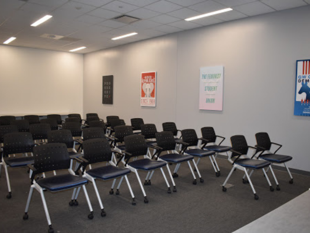 Chairs set up in B114