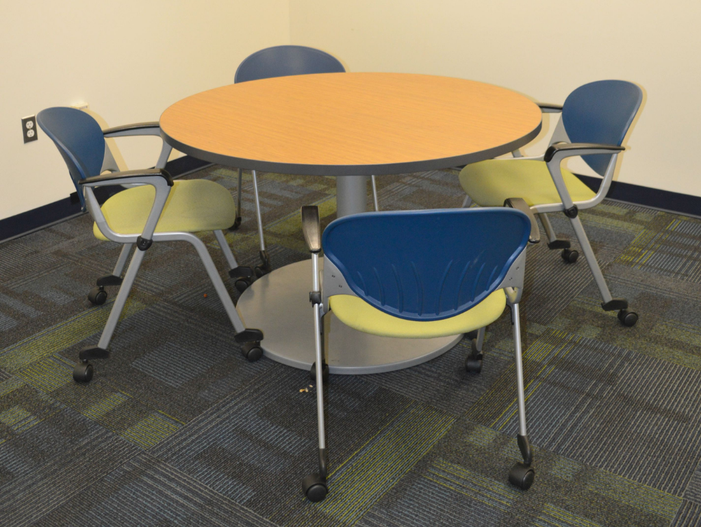 Small round table with four chairs