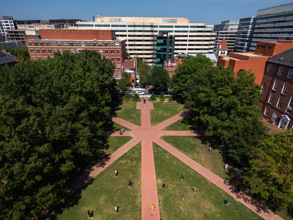 Overhead shot of University Yard