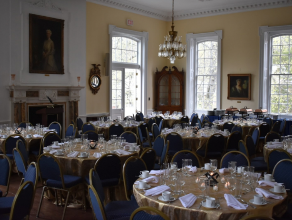 Post Hall set for a banquet